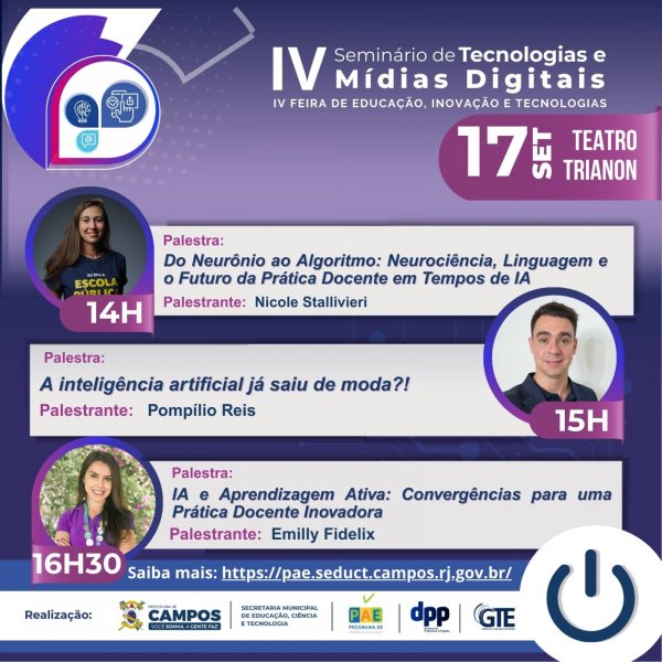 IV SEMINÁRIO DE TECNOLOGIAS E MÍDIAS DIGITAIS NA EDUCAÇÃO