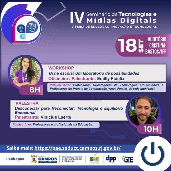 IV SEMINÁRIO DE TECNOLOGIAS E MÍDIAS DIGITAIS NA EDUCAÇÃO