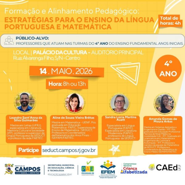 Formação e Alinhamento Pedagógico: 4º Ano