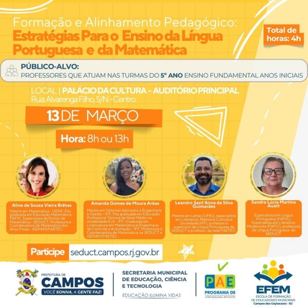 Formação e Alinhamento Pedagógico: Estratégias Para o Ensino da Língua Portuguesa e da Matemática
