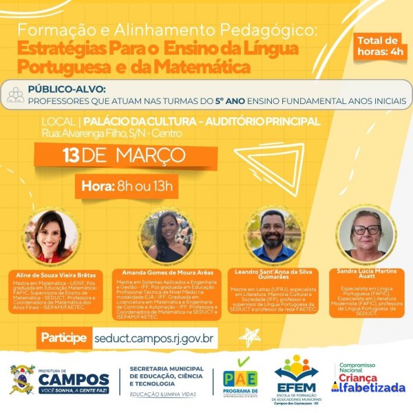 Formação e Alinhamento Pedagógico: Estratégias Para o Ensino da Língua Portuguesa e da Matemática