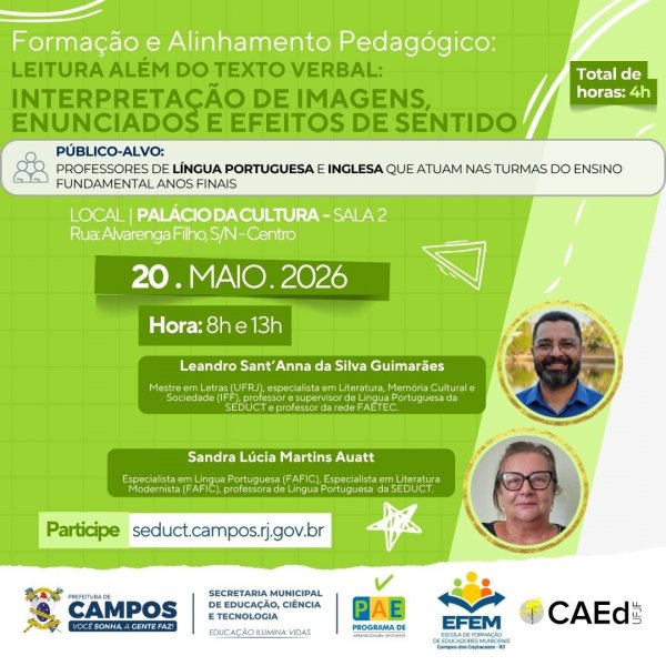 Formação e Alinhamento Pedagógico: Leitura Além do Texto Verbal: Interpretação de Imagens, Enunciados e Efeitos de Sentido