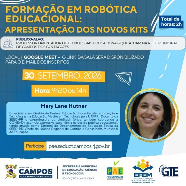 Formação em Robótica Educacional: Apresentação dos Novos Kits