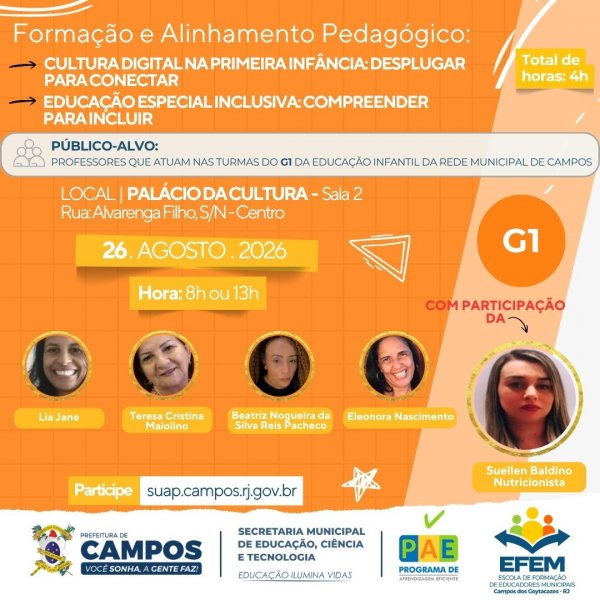 Formação e Alinhamento Pedagógico: G1