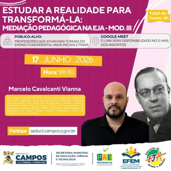 Estudar a Realidade para Transformá-la: Mediação Pedagógica na EJA - MOD. III