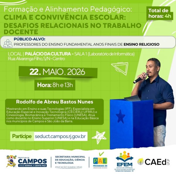 Formação e Alinhamento Pedagógico: Clima e Convivência Escolar: Desafios Relacionais no Trabalho Docente