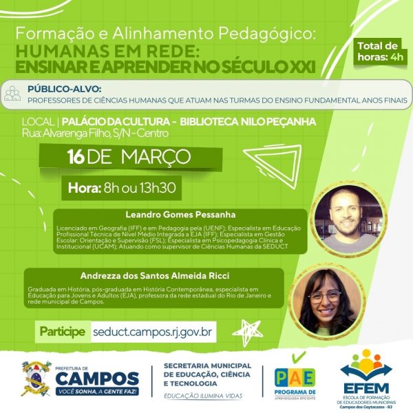 Formação e Alinhamento Pedagógico: Humanas em Rede: Ensinar e Aprender no Século XXI