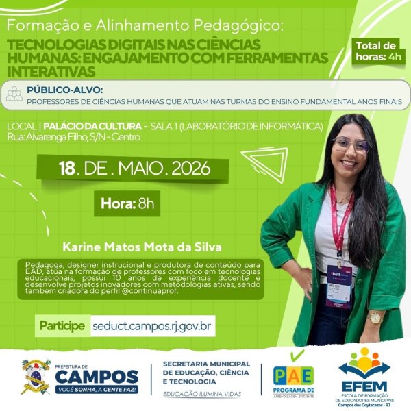 Formação e Alinhamento Pedagógico: Tecnologias Digitais nas Ciências Humanas: Engajamento com Ferramentas Interativas