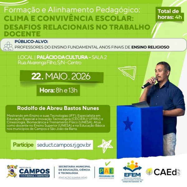 Formação e Alinhamento Pedagógico: Clima e Convivência Escolar: Desafios Relacionais no Trabalho Docente
