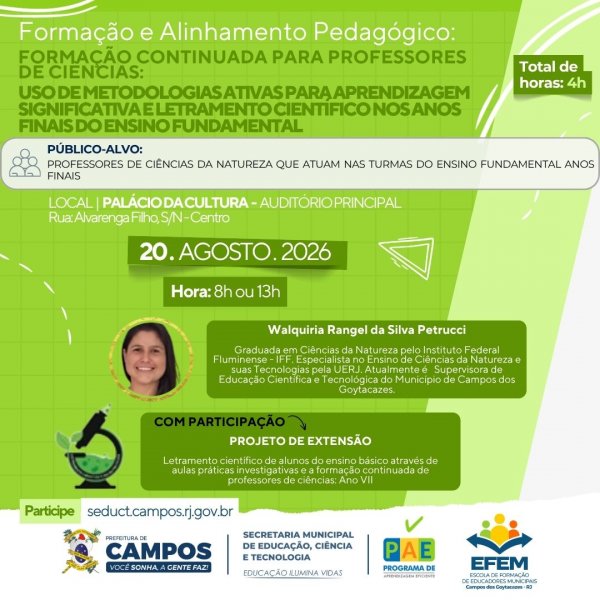 Formação e Alinhamento Pedagógico: Ciências da Natureza