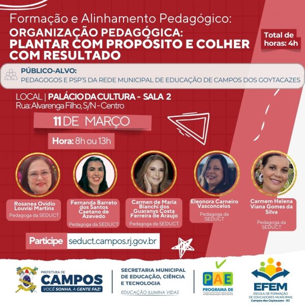 Formação e Alinhamento Pedagógico: Organização Pedagógica: Plantar com Propósito e Colher com Resultado 