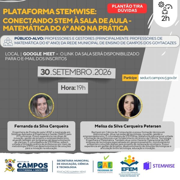 Plataforma STEMWISE: Conectando STEM à Sala de Aula - Matemática do 6º ano na Prática