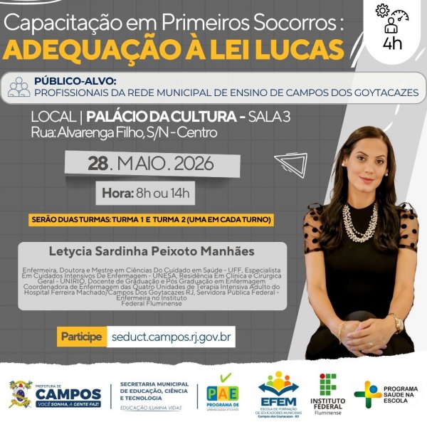 Capacitação em Primeiros Socorros: Adequação à Lei Lucas