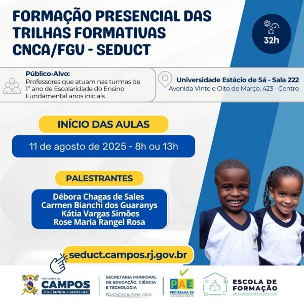 Formação Presencial das Trilhas Formativas CNCA/FGV - SEDUCT
