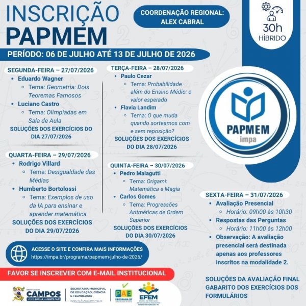 INSCRIÇÃO - PAPMEM
