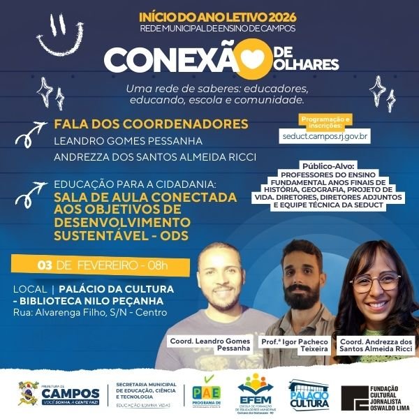 PROFESSORES DO ENSINO FUNDAMENTAL ANOS FINAIS DE HISTÓRIA, GEOGRAFIA E PROJETO DE VIDA - 03/02/26 - 8h
