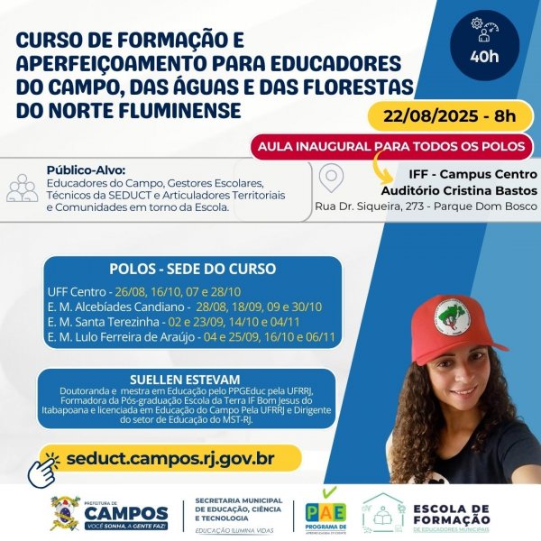 CURSO DE FORMAÇÃO E APERFEIÇOAMENTO PARA EDUCADORES DO CAMPO, DAS ÁGUAS E DAS FLORESTAS DO NORTE FLUMINENSE